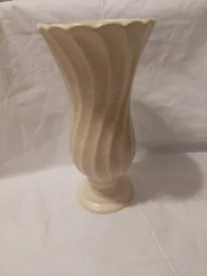Buy (C4) Haeger Pottery #552-78 Cream/Ivory Swirl Footed Ceramic Vase 10  Tall • 13.50£