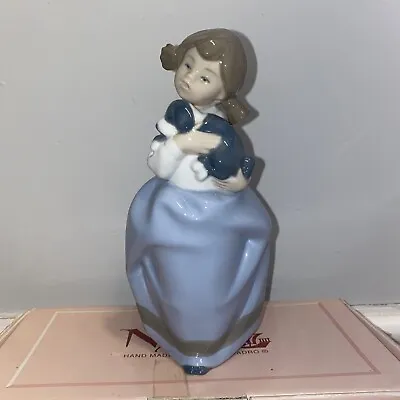 Buy NAO By LLADRO Porcelain Figurine Girl Holding Puppy Dog Vintage Retired • 23.50£