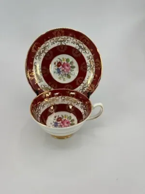 Buy Royal Grafton Teacup Saucer Fine Bone China Floral Gold Trim Vtg England 9206 • 20.16£