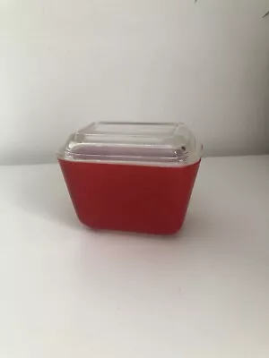 Buy Vintage Primary Red Pyrex 1950's Small Glass Refrigerator Dish With Lid 501 • 9.99£