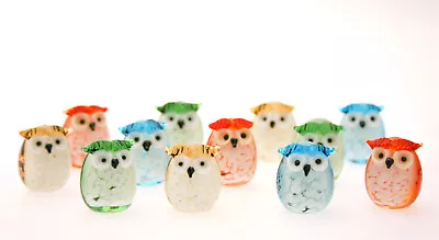 Buy Glass Mottled Owl In Bright Colours 3cm *one Supplied* • 8.99£
