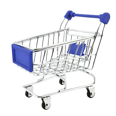 Buy Miniature Metal Shopping Cart Trolley Toy Kids Role Playing Gifts Dark Blue • 8.60£