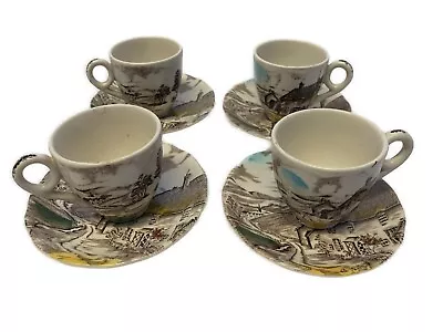 Buy W H Grindley Tea Cups & Saucers 'Quiet Day' X 4 • 19.95£