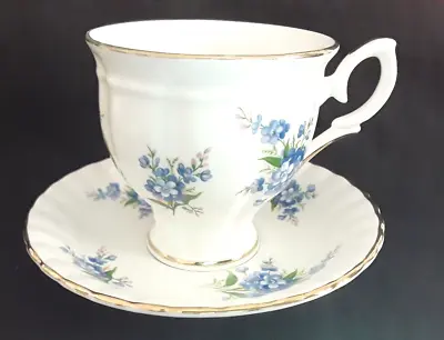 Buy Crown Staffordshire China Coffee Cup & Saucer - Forget Me Not • 7.25£