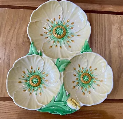 Buy Carlton Ware Large Green Apple Blossom Three Sectioned Plate • 32£