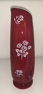 Buy Vintage 1950’s Burleigh Ware Ceramic Vase With Hand Painted Enamel Flowers • 20£