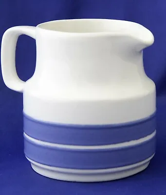 Buy ^ Carrigaline Pottery Ireland Milk Jug / Creamer Blue / White Banded • 9.50£