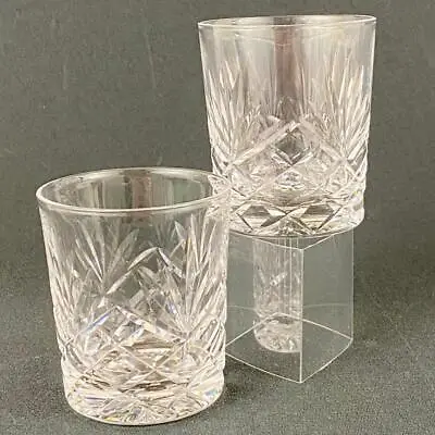 Buy 2 Vintage Heavy Glass Old Fashioned Whisky Edinburgh Crystal Tumbler Tay Pattern • 30£