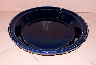 Buy Vintage Fiesta Ware Cobalt Blue Pie Plate Serving Bowl Homer Laughlin • 33.01£