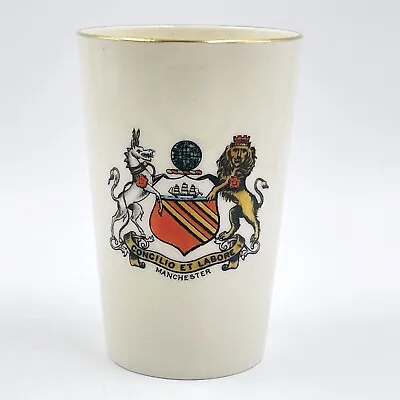 Buy Wh Goss Crested China Larger Size Drinking Cup / Glass / Vase - Manchester Crest • 12£