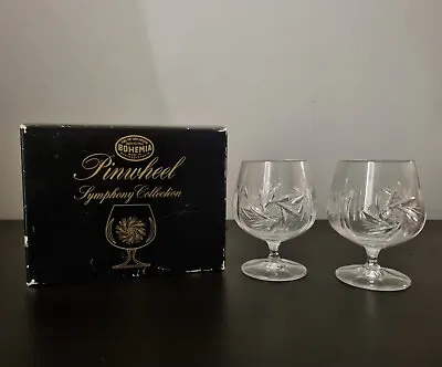 Buy Pair Of Bohemia Pinwheel Symphony Collection - Crystal Brandy Glasses (Snifters) • 20£