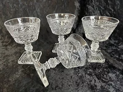 Buy Set Of 4 Imperial Crystal/Clear Ball Stem CAPE COD Champagne/Sherbet Glasses • 15.36£
