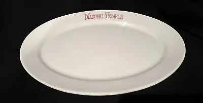 Buy Masonic Temple Oval Serving Plate Restaurant Ware Trenton China Vintage 15” • 28.67£