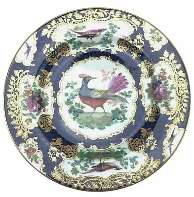 Buy Antique Booths Bread Plate Birds Floral Cobalt Blue England Chelsea 5 1/4 • 69.16£