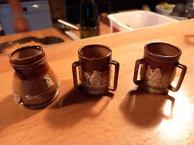 Buy Miniature Victorian Stoneware Saltglazed Loving Mugs Royal Doulton Lambeth & Jug • 15£