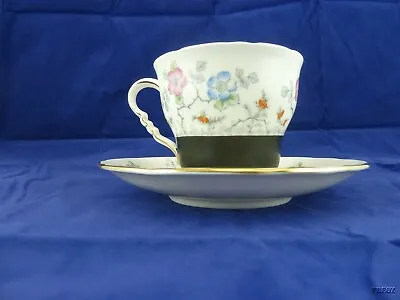 Buy Royal Stafford Bone China Made In England Tea Cup And Saucer Black & Flowered • 33.69£