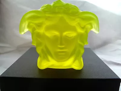 Buy Rosenthal Versace Glass Paperweight Yellow Uranium Glass BRAND NEW & BOXED • 90£