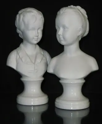 Buy Vintage Parian Ware Boy And Girl Bust Sculptures Figures • 187.77£