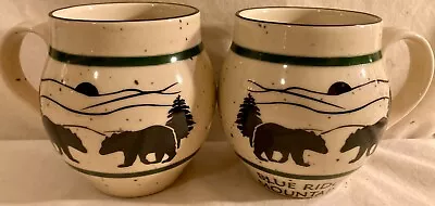 Buy Blue Ridge Mountains Bear Mugs Set Of 2 New Pottery • 14.14£