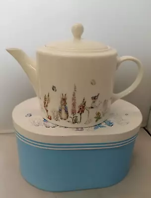 Buy The World Of Beatrix Potter Peter Rabbit Teapot Boxed Ceramic White • 15£