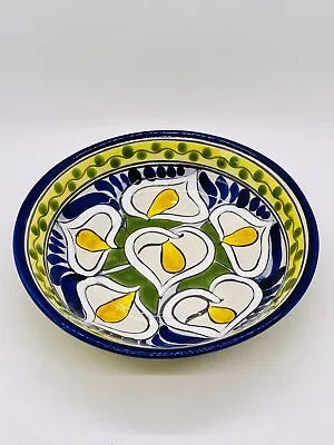 Buy Talavera Pottery Mexico Colorful Blue Yellow & Green Salad Bowl 7.5” • 9.68£