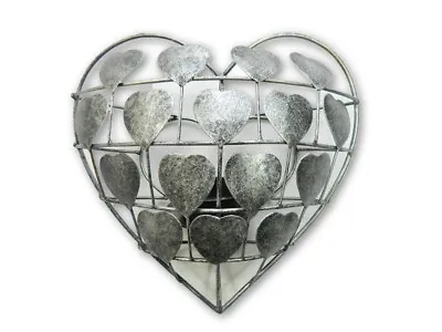 Buy Metal Heart Sconce Tealight Candle Holder Love Heart Wall Art - Silver Sconce • 15.99£