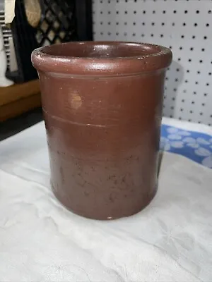 Buy Antique Primitive, 6 1/2 Redware Jar Stoneware • 33.15£