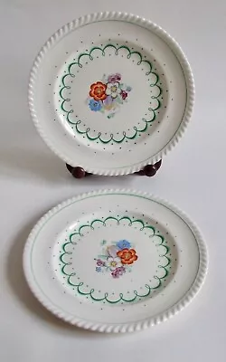 Buy Pair Of Pretty Gray's Pottery Plates Ludlow Pattern Hand Painted 22.5cm 1950s • 7.99£