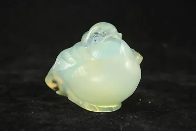 Buy Signed Sabino France 2⅛   Opalescent Frosted Glass Fat Happy Bird Figurine • 42.75£