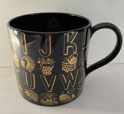 Buy Wedgwood Pottery Eric Ravilious Alphabet Mug Black & Gold • 200£