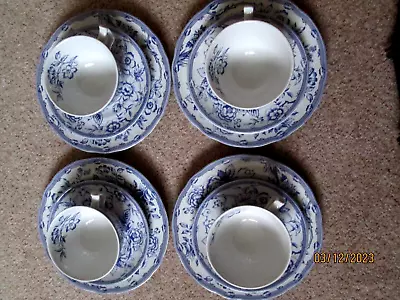 Buy Laura Ashley China Clifton Four Tea Plates, Four Cups And Four Saucers • 40£