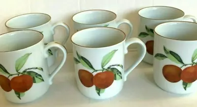 Buy Royal Worcester Evesham Gold Set (6) Mugs Fruit Pattern Grapes Coffee Cups • 68.84£