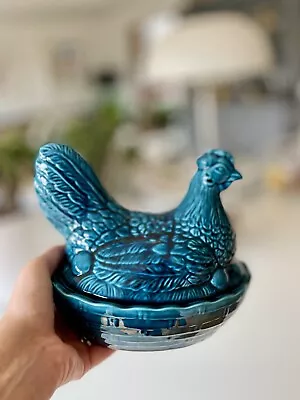 Buy Vintage Sylvac Ceramic Turquoise Chicken Egg Holder • 24.99£