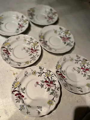 Buy Vintage Booths Side Plates Saucers Six In Total Chinese Tree Pattern 8001 • 10£