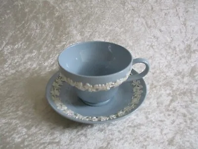 Buy Vintage Wedgewood Queensware Cream On Blue Lavender Cup And Saucer • 34.57£