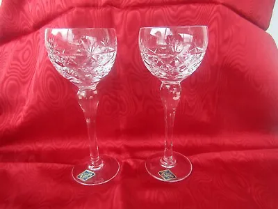 Buy 2 SIGNED / ETCHED ROYAL BRIERLEY GLASSES HAND CUT LEAD CRYSTAL GLASSES 19cm RARE • 24.99£