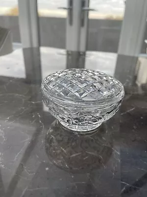Buy Round Glass Cut Crystal Trinket Pot • 14.99£