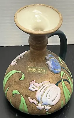 Buy Antique Amphora Art Nouveau Pottery Austrian Turn-Teplitz Florina Ewer Vase • 118.54£