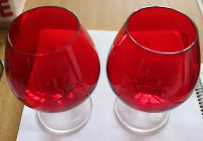 Buy Pair Cranberry (type) Brandy Glasses (183) • 10£