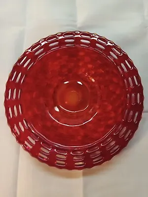 Buy Fenton Basket Weave Ambeina Carnival Glass Plate 9 W • 22.77£