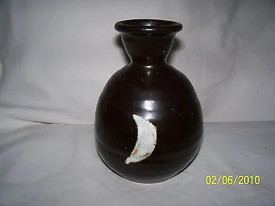 Buy Handcrafted Pottery Vase Brown Tin Glaze Local Artist • 14.22£
