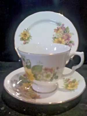 Buy Vintage Royal Kent Floral Trio Cup Saucer Tea Plate Excellent • 5.50£