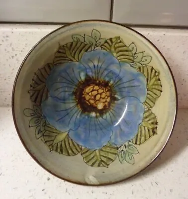 Buy Vintage Chelsea Studio Pottery Signed Bowl Blue Flower. • 12£