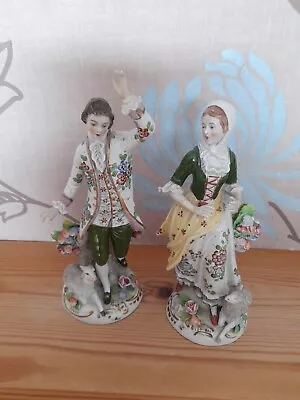 Buy Sitzendorf Porcelain Figurines. Male & Female Dancers (Slight A/f) • 12.99£