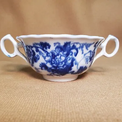 Buy 1890-1910 Cauldon - Flow Blue Floral - Bouillon/ Cream Soup Cup - Great Cond. • 16.30£