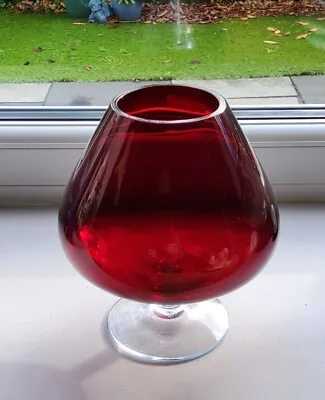 Buy Rare Vintage Whitefriars Ruby Glass Brandy Bowl With Clear Glass Base  • 14.99£