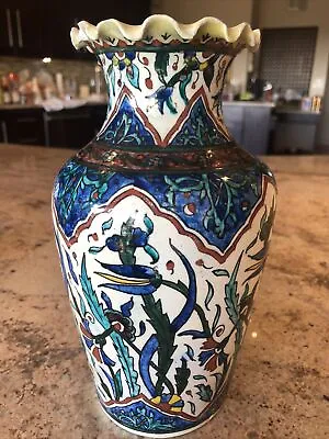 Buy 9.75” Vintage Kutahya Turkey Turkish Hand Made Hand Painted Pottery Vase • 120.17£