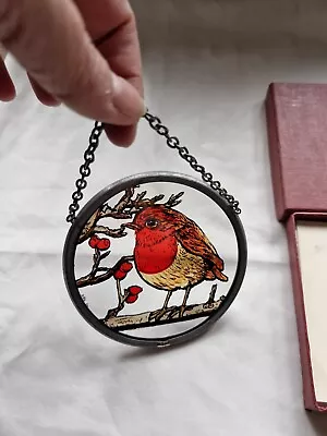 Buy Decorative Stained Glass Window Sun Catcher/Roundel In A Fat Robin 4  NEW • 14.99£
