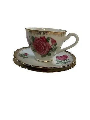 Buy ROYAL STANDARD Tea Cup And 2 Saucers Orleans Rose Pink Rose Teacup England 1940s • 18.42£