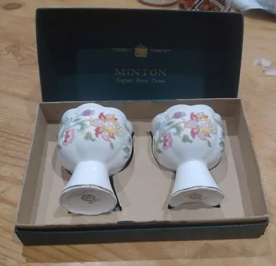 Buy Boxed Set Of 2 Small Minton Haddon Hall Bone China Vases • 4.99£